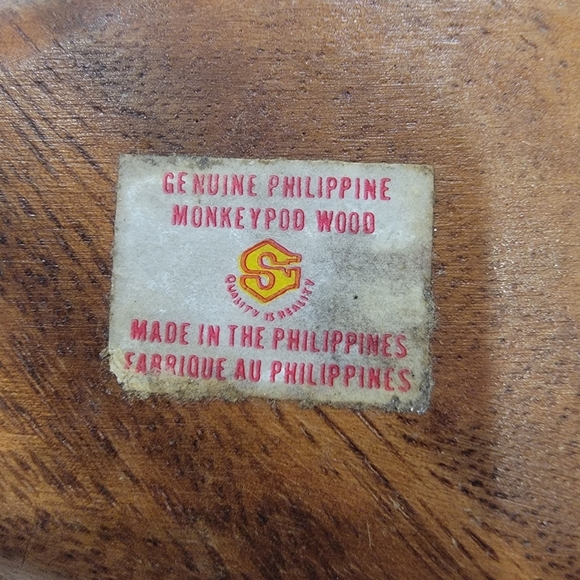 Vintage Mid Century Wooden Bowls Dishes Monkey Pod Wood Decorative Pieces - Picture 9 of 14